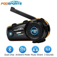 Fodsports-oreillette Bluetooth 5.0 FX8 Pro pour moto,appareil de communication pour casque,Intercom pour 8 [B213488590]