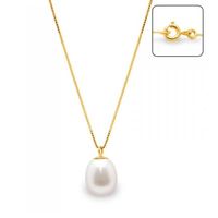 Collier en Or 375/1000 et Perle de Culture BlancheBlue Pearls