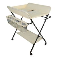 Le plan à langer HUOLE Table pliante et portable pour le soin des couches de bébé, Beige - hauteur réglable, espaces multiples