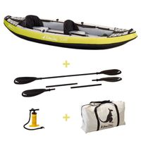 Canoë Kayak gonflable MAUI 1 ou 2 places KANGUI - Vert - Adulte - Sports - Nylon + PVC