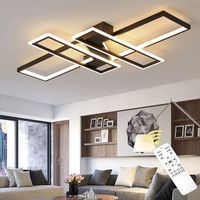KIWAEZS Plafonnier LED moderne avec télécommande 48W dimmable lustres de plafond pour salon, chambre - 47 pouces