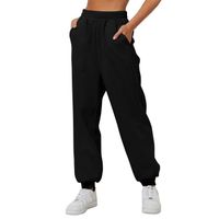 Pantalon de jogging taille haute confortable pour femmes - 2023 - Noir - Running - Fitness - Montagne