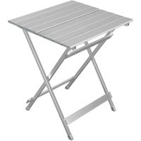 WOLTU Table de Camping en Aluminium Table Pliable 50.5x47x59.5cm Argent