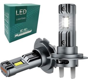PHARES - OPTIQUES Ampoule LED H7, puce CSP 6500K 500%, lampe H7 LED automobile feux de route et feux de croisement, ampoule extérieure,  (2 lampes)
