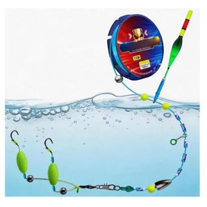 Kit Ligne Pêche Auto 120 M – Flotteur Lumineux, Pré-noué, Eau Douce/salée, Prêt à L’emploi