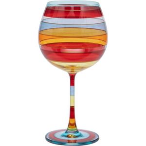 GIN Hand Painted Striped Gin Glass, 625Ml, Gift Boxed[n1008]