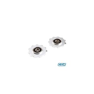 Galets De Dérailleur Alu Argent 7/8v Avec Roulement - Lot De 2