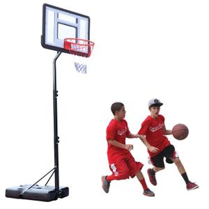 PANIER DE BASKET-BALL Panier de Basket-Ball sur pied avec poteau panneau, base de lestage sur roulettes hauteur réglable 2.13 - 2,59 m
