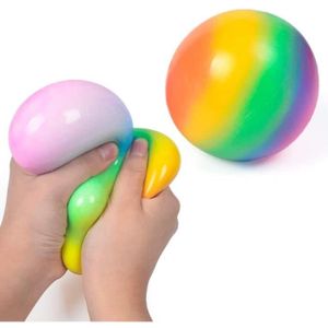 Couleurs arc-en-ciel luminescentes Boules à presser Balles anti-stress pour enfants et adultes En silicone transparent