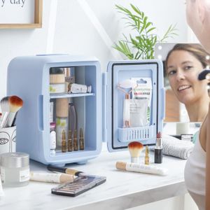 Mini réfrigérateur de maquillage portable avec miroir lumineux LED,  réfrigérateur de stockage cosmétique, glacière et plus chaude, congélateur  pour la maison, la voiture, les touristes - AliExpress