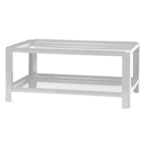 Table Basse De Jardin Carree En Acier 2 Plateaux Esmee Platine