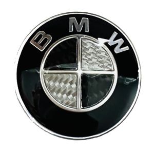 INSIGNE MARQUE AUTO 1 x 45mm logo de volant bmw noir carbone tréssé JB