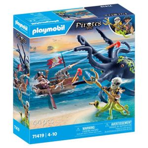 UNIVERS MINIATURE PLAYMOBIL - Pirate avec pieuvre géante - Pirates - Canon - 44 pièces - Dès 4 ans