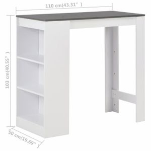 MANGE-DEBOUT Table de bar avec étagère Blanc 110x50x103 cm XID3
