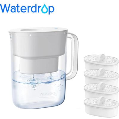 Waterdrop Carafe Filtrante Électrique Instantanée – Filtre 3 Mois, Réduit Chlore, Plomb, Mercure & PFAS – 757 L – Idéal Réfrigérateur, Blanc