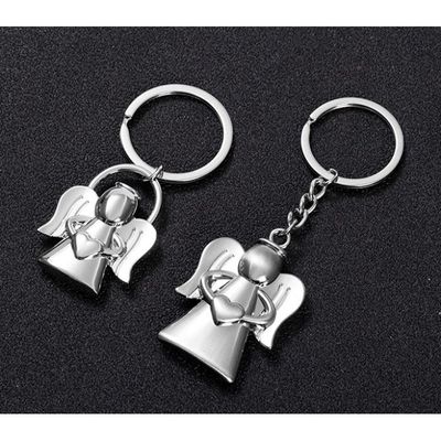 Porte-clés Ange Gardien Carla - Métal Rose - Cadeau Porte-bonheur Pour Voiture - Conduite Prudente