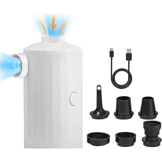 Pompe à Air Électrique 600W - Gonfleur/Dégonfleur Portable - 4 Becs - Pour Matelas/Piscines Gonflables