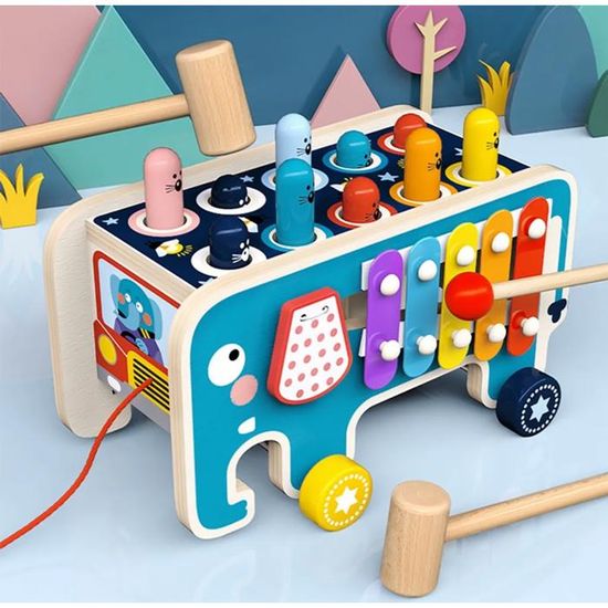 Fdit jouets de frappe de marteau en bois Jouets de casse-tête en bois