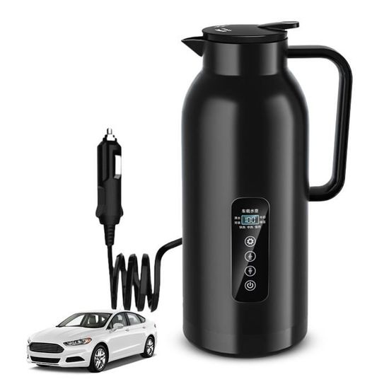 Gobelet Chauffant Voiture 12V/24V, Tasse électrique 500ml Acier Inoxydable écran LCD
