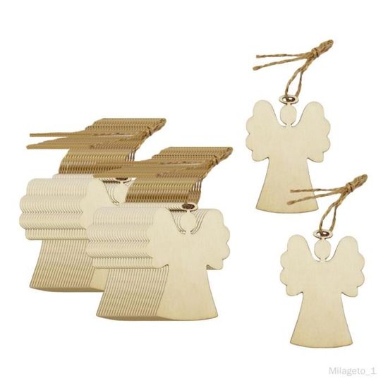 Kit DIY Halloween En Bois - 24 Pièces + 12 Stylos Aquarelle + Ficelle - Décorations à Peindre, Pendentifs - 9