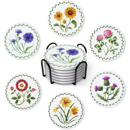 Lot De 6 Dessous De Verre Avec Support, Motif Peinture De Van Gogh