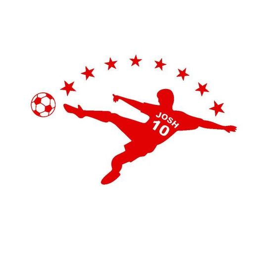 2 Stickers Muraux Football - 45x75 Cm, Autocollants Ballon Pour Chambre Enfant, Salle De Sport | PVC Adhésif - 2