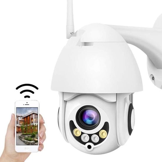 Camera de surveillance sans fil exterieur WiFi 40m vision nocturne  smartphone, HD 1080P 5X Caméra Sécurité, Détection de Mouvement - Cdiscount  Bricolage