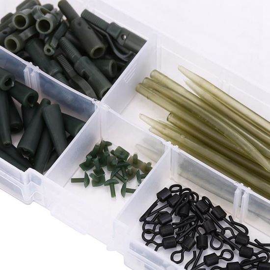 100 Pièces Accessoires Pêche Carpe - Clips Sécurité Et Housses Anti-Enchevêtrement - Caoutchouc Et Plastique