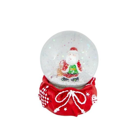 Boule à neige rouge Père Noël 6,5 x 8,5 cm - Cdiscount Maison