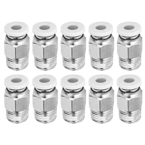 Kit De 50 Raccords Pneumatiques Droits Rapides – Tailles 4,6,8,10,12 Mm – Pour Tuyaux Nylon/PU – Air Comprimé