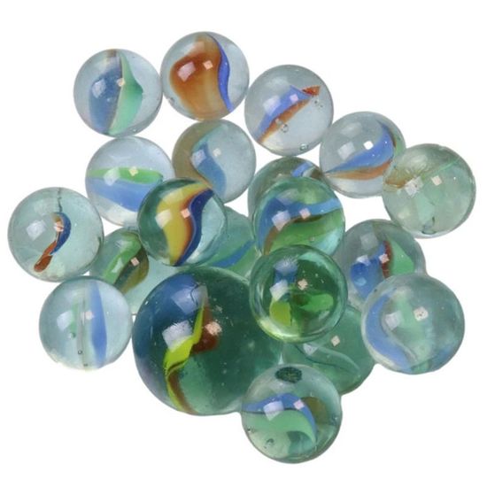 FLYPOP'S – Billes Transparentes – 20 Billes + 1 Calot De 2,5 Cm – Jeu De Récréation Intemporel – Dès 3 Ans – Couleur Aléatoire