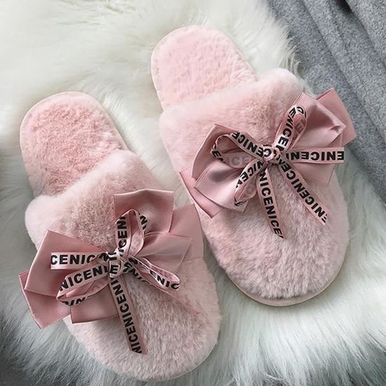 Tofern Chaussons Femme Pantoufle Hiver Confortable En Peluche