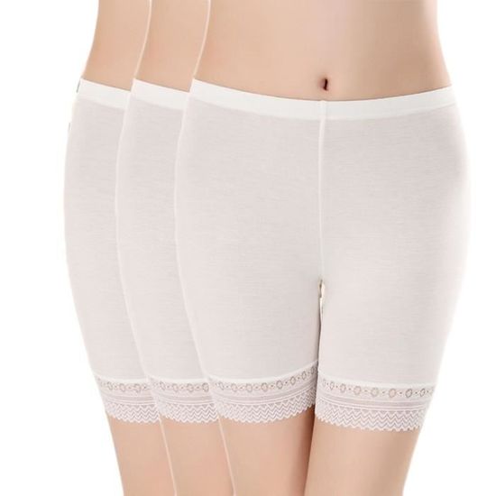 3 Pieces Shorty Anti Frottement Shorty sous Robe Femme Shorties en Dentelle sous Vetements Shorty de Securite Extensibles Blanc Blanc Cdiscount Pret a Porter