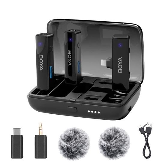 Micro Cravate Sans Fil BOYALINK - Compatible IPhone/Android/caméra, 100m Portée, 30h Batterie
