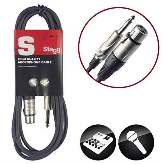 Stagg SMC10XP Câble d'instrument XLR-Jack 10 m Noir SMC10XP