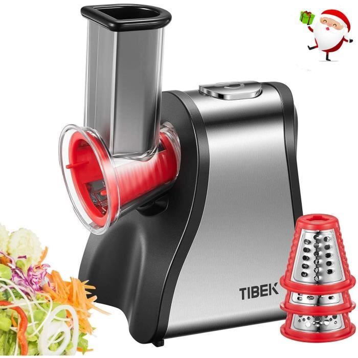 Râpe électrique Multifonctions AICOK, 200W Découpe Légumes et Hachoir Electrique, 4 en 1 Râper, Emincer