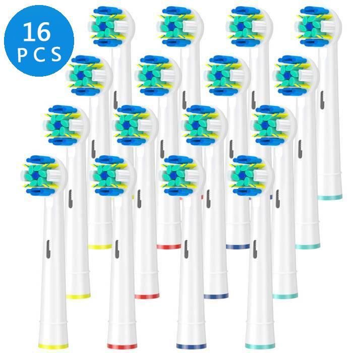 Brossette de Rechange Pour Oral-B Têtes de Brosse à Dents Electrique Precision Clean - Pack de 16