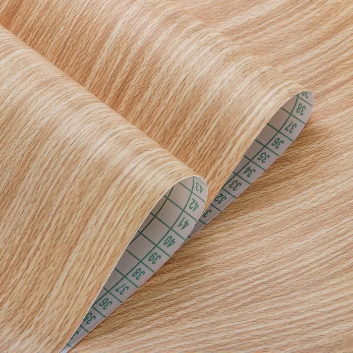 10m Papier Peint PVC Etanche Grain de bois Auto-adhésif Rouleau Décor Meubles Armoires sapin jaune