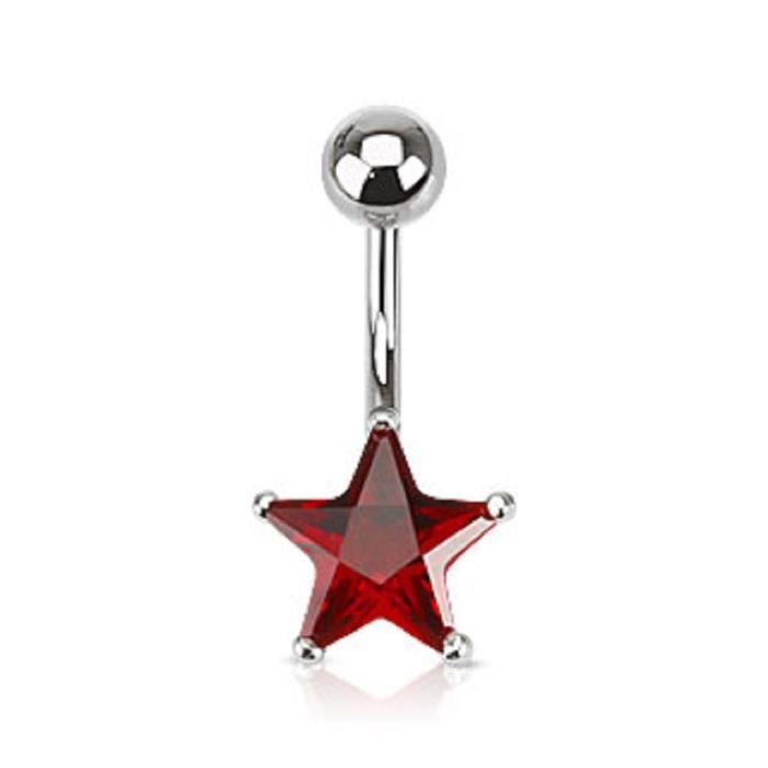 Piercing nombril étoile SANTANA rouge