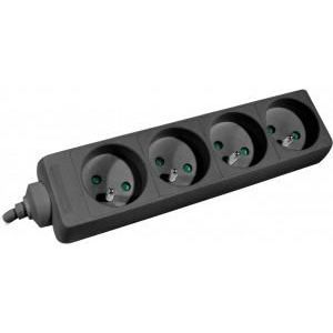 MULTIPRISE 4 PRISES noires SS INTER 1,50 m