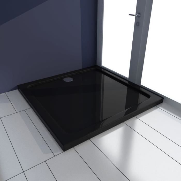 Receveur de douche carré ABS Noir 80 x 80 cm