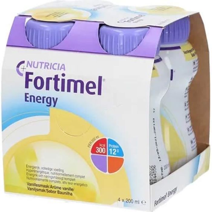 Nutricia Fortimel Energy Sans Lactose Arôme Vanille 4 x 200ml