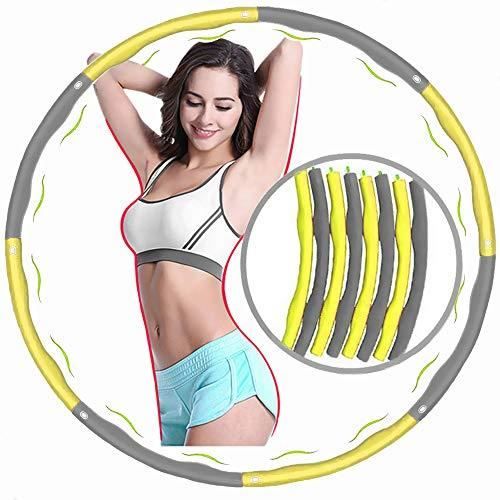 Hula Hoop,Hula Hoop Fitness Adulte,Cerceau de Fitness Amovible avec Mousse,Démontable Portable Fitness,8 Sections Détachables