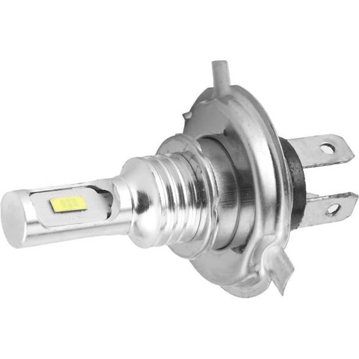 Drfeify ampoule H4 Puce d'ampoule LED de phare antibrouillard pour voiture de moto avec prise H4 80W DC 12V-24V (blanc 3000K)
