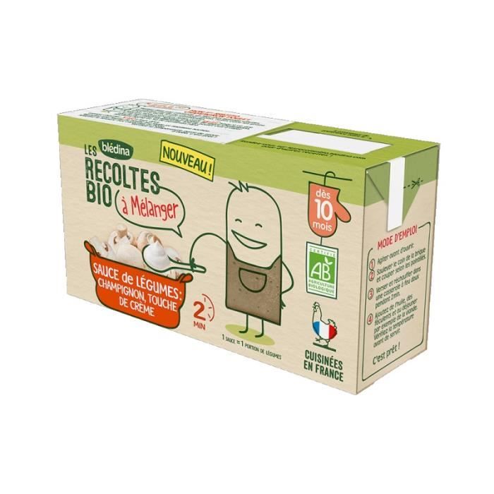 BLEDINA Les récoltes Bio à mélanger - Sauce Champignon, touche de crème