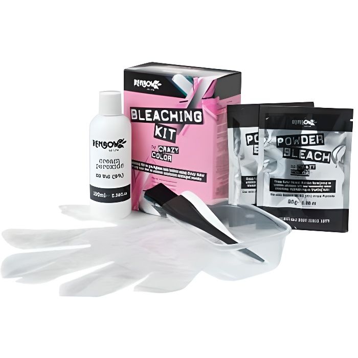 Kit pour décolorer et éclaircir les cheveux avant la pose des colorations CRAZY COLOR pour optimiser le résultat de votre