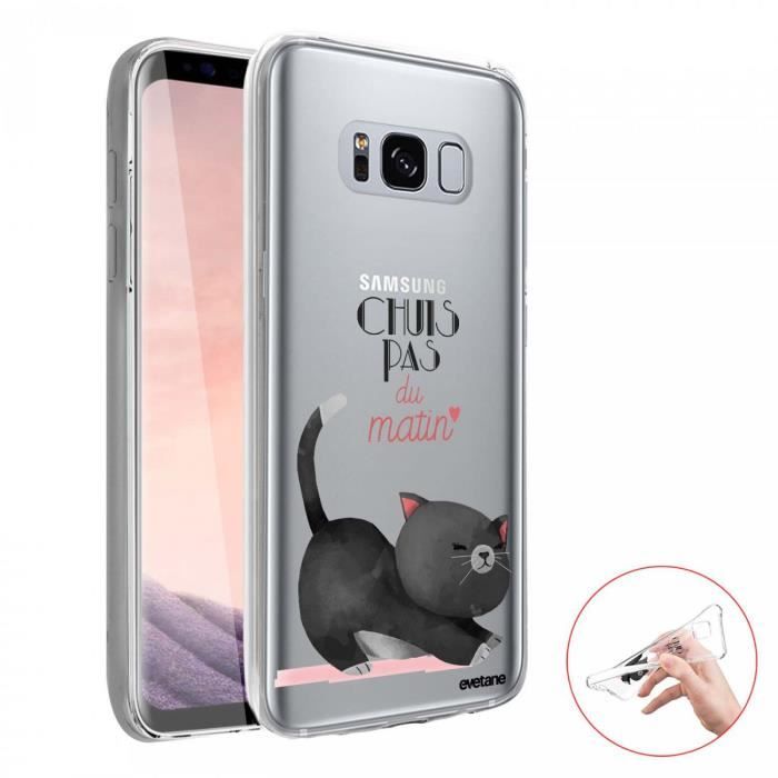 Coque Samsung Galaxy S8 Plus 360 intégrale transparente Chuis pas du matin Ecriture Tendance Design Evetane