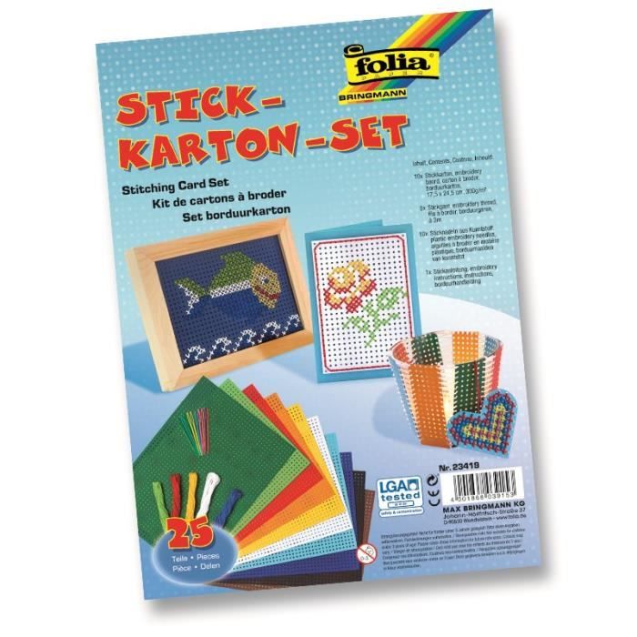 FOLIA Set de Brodage sur Carton de 47 Pièces