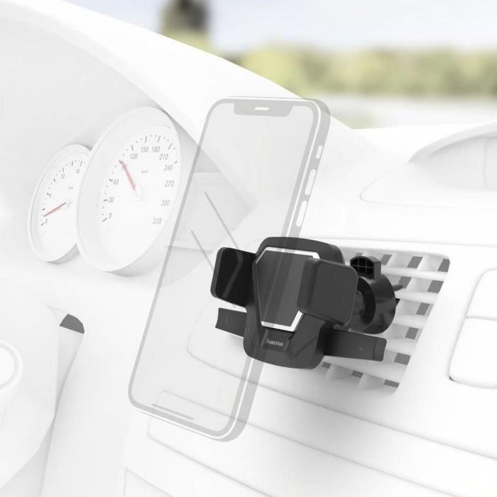 Support de téléphone portable pour voiture Hama Easy Snap Vent 00183301 grille de ventilation 55 - 85 mm 1 pc(s)
