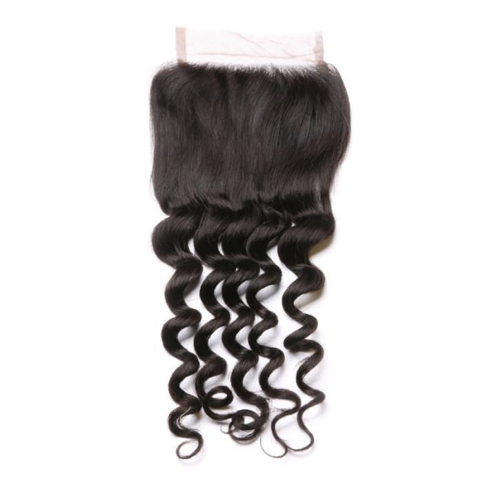 Couleur naturel de l'Inde Naturel lace closure 10 pouces 4 * 4 partie centrale